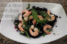 Forbidden Black Rice with Basil Shrimp