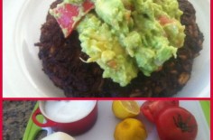 Smashed Avocado on Black Bean Burger