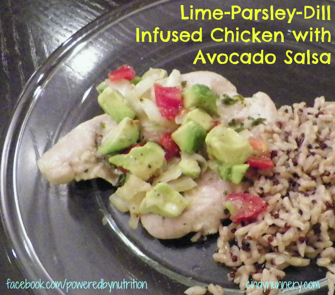 Lime Parsley Dill Infused Chicken With Avocado Salsa
