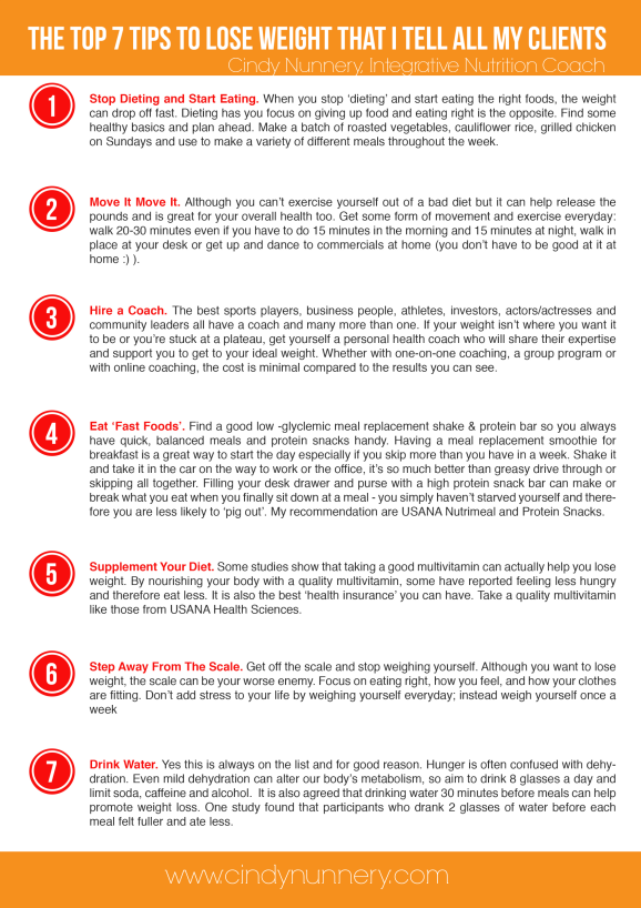 Top Seven Weight Loss Tips I Tell All My Clients