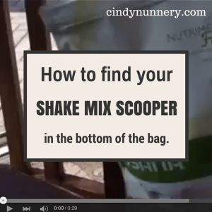 How to find your scooper in your shake mix bag