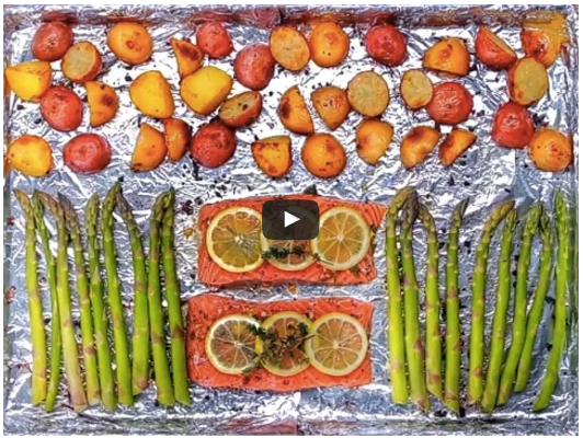 One Pan Salmon and Veggie Dinner