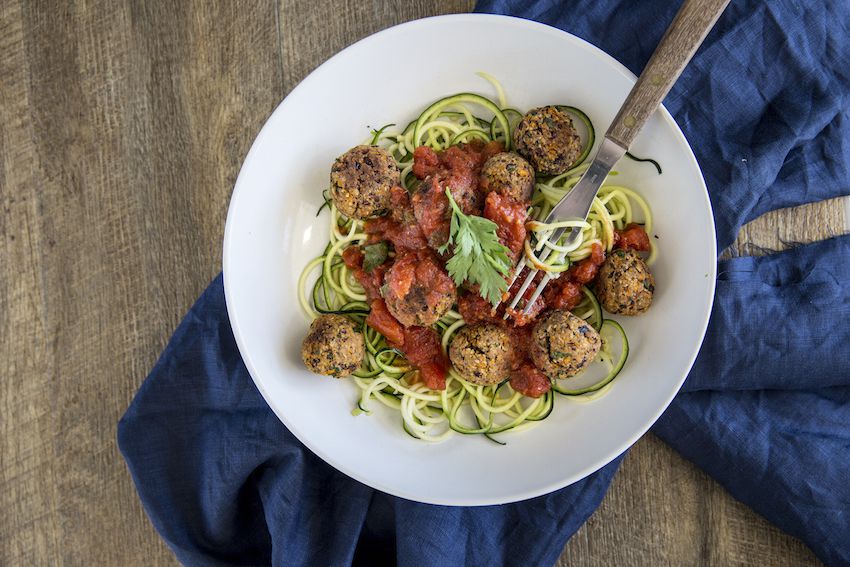 Vegan Meatballs and Zoodles