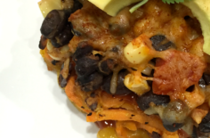 BBQ Sweet Potato Noodle Buns with Smoked Mozzarella