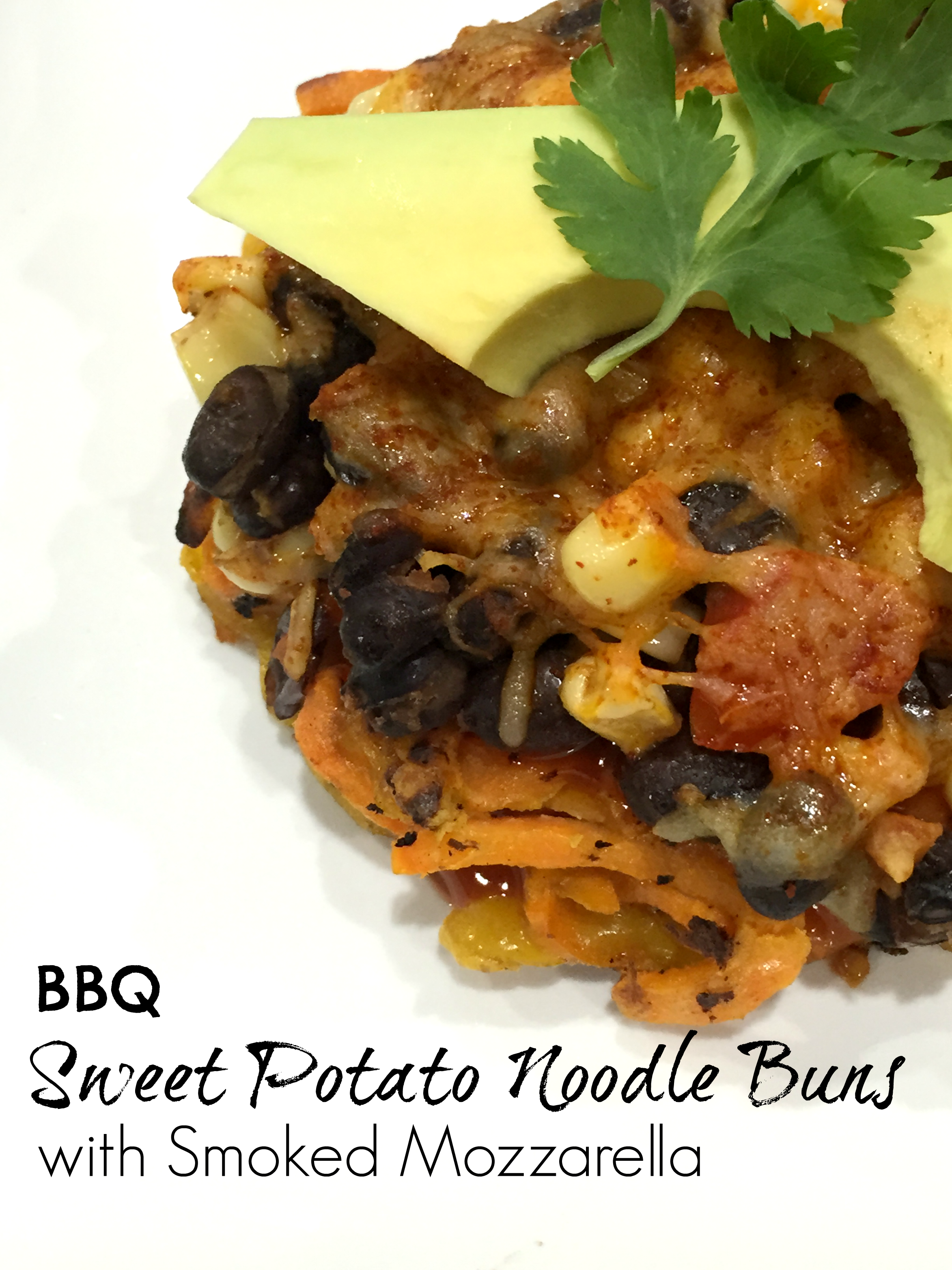 BBQ Sweet Potato Noodle Buns with Smoked Mozzarella