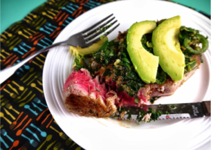 Tuna with avocado, ginger and lime