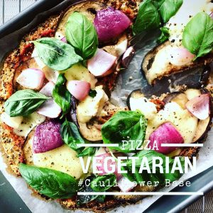 Vegetarian Pizza with Cauliflower Base